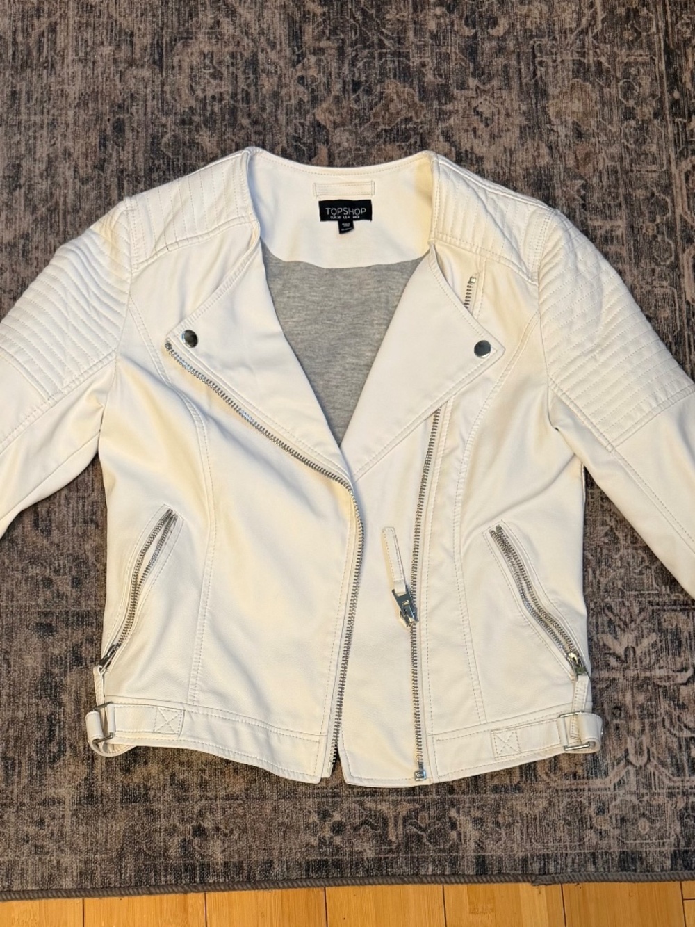Topshop White Faux Leather Jacket.